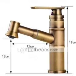 Bathroom Sink Faucet - Pull out Oil-rubbed Bronze / Antique Brass Centerset Single Handle One HoleBath Taps