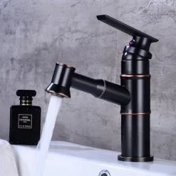 Bathroom Sink Faucet - Pull out Oil-rubbed Bronze / Antique Brass Centerset Single Handle One HoleBath Taps
