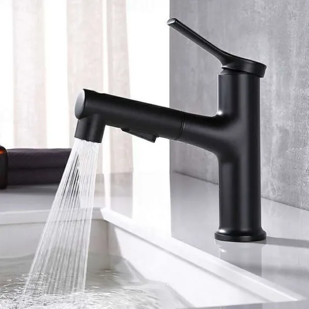 Bathroom Sink Faucet - Pull out Electroplated / Painted Finishes Centerset Single Handle One HoleBath Taps