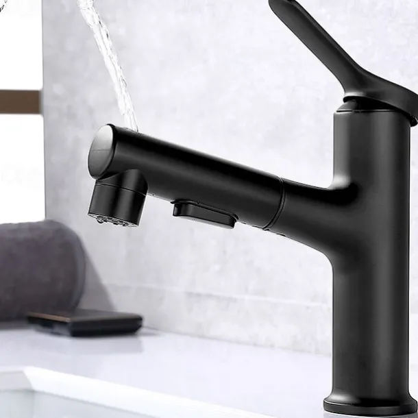 Bathroom Sink Faucet - Pull out Electroplated / Painted Finishes Centerset Single Handle One HoleBath Taps