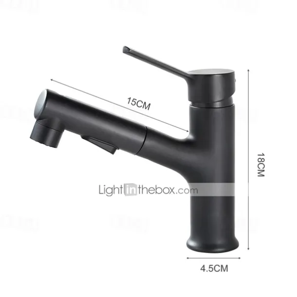 Bathroom Sink Faucet - Pull out Electroplated / Painted Finishes Centerset Single Handle One HoleBath Taps