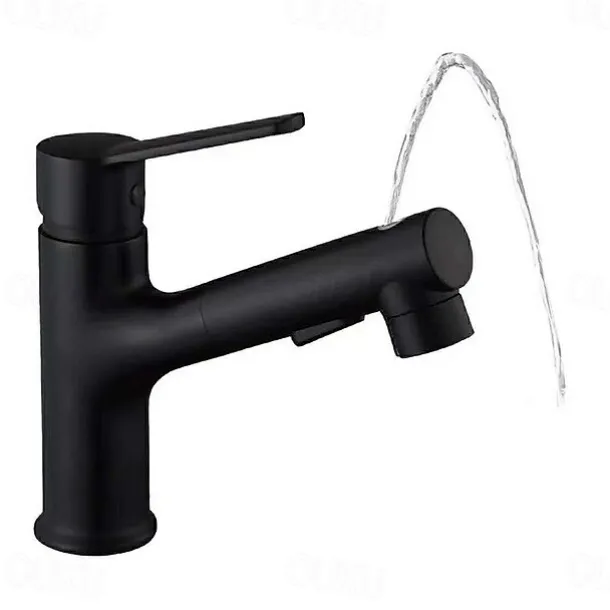 Bathroom Sink Faucet - Pull out Electroplated / Painted Finishes Centerset Single Handle One HoleBath Taps
