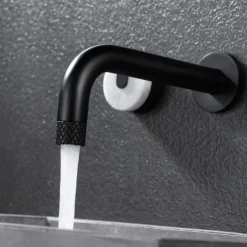 Bathroom Sink Faucet - Rotatable / Wall Mount Painted Finishes Mount Inside Two Handles Three HolesBath Taps