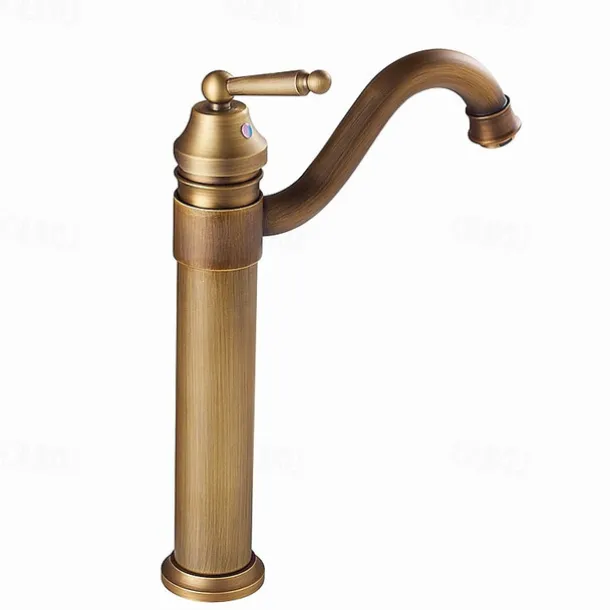 Bathroom Sink Faucet - Rotatable Antique Brass / Electroplated Centerset Single Handle One HoleBath Taps