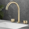 Bathroom Sink Faucet - Rotatable / Classic Electroplated Widespread Two Handles Three Holes Bath Taps