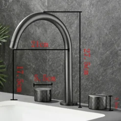Bathroom Sink Faucet - Rotatable / Classic Electroplated Widespread Two Handles Three Holes Bath Taps