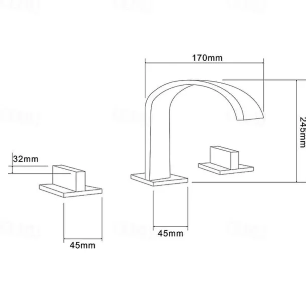 Bathroom Sink Faucet - Rotatable / Widespread / Waterfall Chrome Deck Mounted Two Handles Three HolesBath Taps
