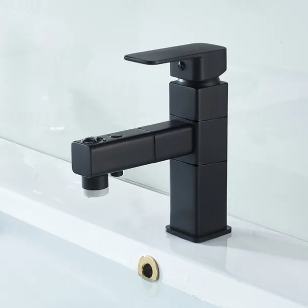Bathroom Sink Faucet - Rotatable / Pull out / Classic Electroplated / Painted Finishes Centerset Single Handle One HoleBath Taps