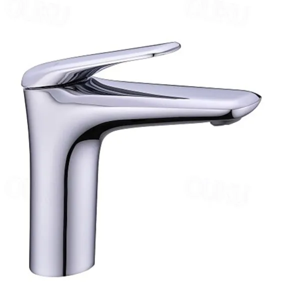 Bathroom Sink Faucet - Single Chrome / Brushed / Electroplated Centerset Single Handle One HoleBath Taps / Brass