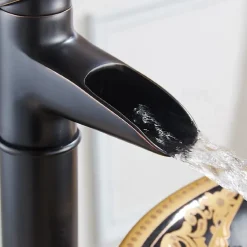 Bathroom Sink Faucet - Thermostatic / Widespread Oil-rubbed Bronze Vessel Single Handle One HoleBath Taps