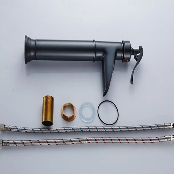 Bathroom Sink Faucet - Thermostatic / Widespread Oil-rubbed Bronze Vessel Single Handle One HoleBath Taps