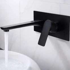 Bathroom Sink Faucet - Wall Mount Electroplated Wall Installation Wall mountedBath Taps