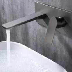 Bathroom Sink Faucet - Wall Mount Electroplated Wall Installation Wall mountedBath Taps