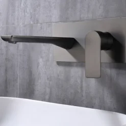 Bathroom Sink Faucet - Wall Mount Electroplated Wall Installation Wall mountedBath Taps