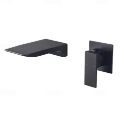 Bathroom Sink Faucet - Wall Mount / Waterfall Painted Finishes Wall Mounted Single Handle Two HolesBath Taps