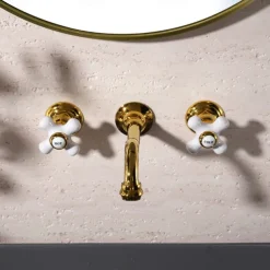 Bathroom Sink Faucet - Wall Mount / Widespread Electroplated Mount Inside Wall mountedBath Taps