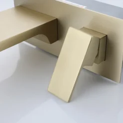 Bathroom Sink Faucet - Wall Mount / Waterfall Electroplated / Brushed Gold / Black Painted Finishes Mount Inside Wall mountedBath Taps