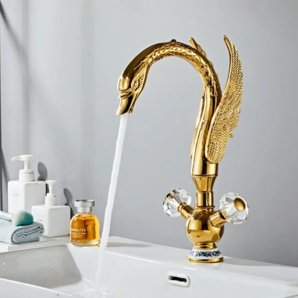 Bathroom Sink Faucet - Waterfall Chrome Centerset Single Handle Two Holes Bath Taps