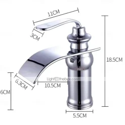 Bathroom Sink Faucet - Waterfall Oil-rubbed Bronze Widespread Single Handle One HoleBath Taps / Art Deco / Retro / Yes / Stainless Steel / Brass