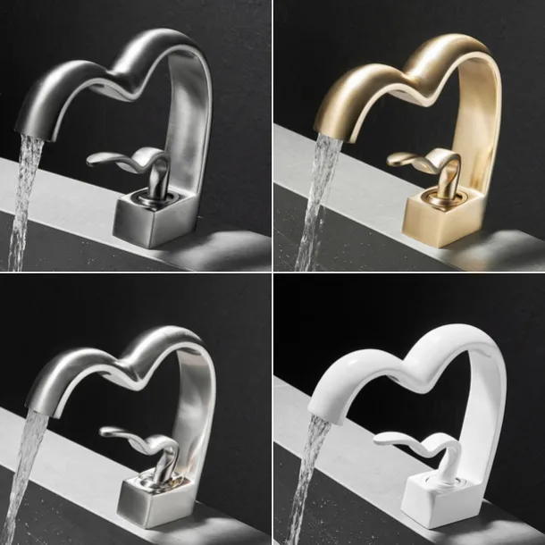 Bathroom Sink Faucet - Waterfall Electroplated Centerset Single Handle One HoleBath Taps