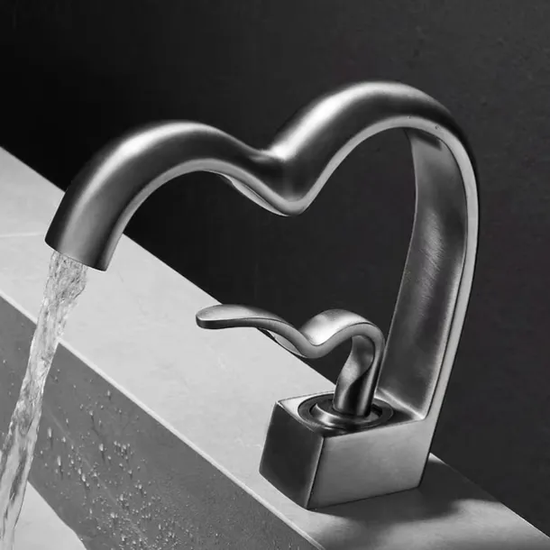 Bathroom Sink Faucet - Waterfall Electroplated Centerset Single Handle One HoleBath Taps