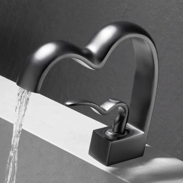 Bathroom Sink Faucet - Waterfall Electroplated Centerset Single Handle One HoleBath Taps