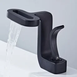 Bathroom Sink Faucet - Waterfall Electroplated Centerset Single Handle One HoleBath Taps