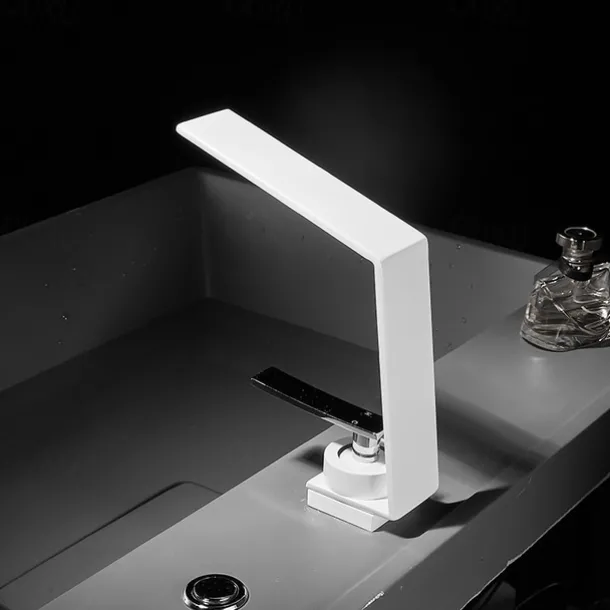 Bathroom Sink Faucet - Waterfall Electroplated / Painted Finishes Centerset Single Handle One HoleBath Taps