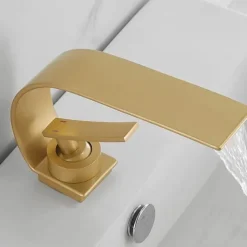 Bathroom Sink Faucet - Waterfall Electroplated Centerset Single Handle One HoleBath Taps