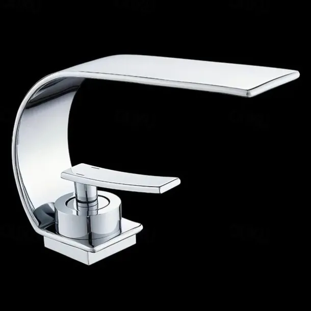 Bathroom Sink Faucet - Waterfall Electroplated Centerset Single Handle One HoleBath Taps
