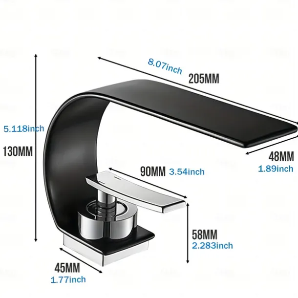 Bathroom Sink Faucet - Waterfall Electroplated Centerset Single Handle One HoleBath Taps