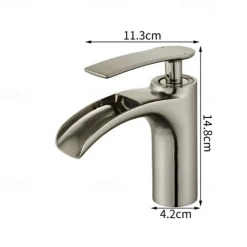 Bathroom Sink Faucet - Waterfall Electroplated Centerset Single Handle One HoleBath Taps
