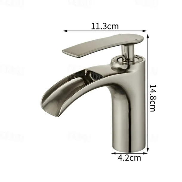 Bathroom Sink Faucet - Waterfall Electroplated Centerset Single Handle One HoleBath Taps