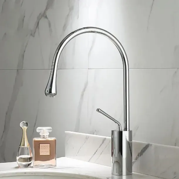 Bathroom Sink Faucet - Waterfall Electroplated Centerset Single Handle One HoleBath Taps