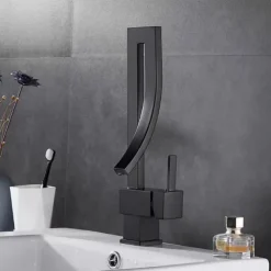 Bathroom Sink Faucet - Waterfall Electroplated Centerset Single Handle One HoleBath Taps