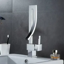 Bathroom Sink Faucet - Waterfall Electroplated Centerset Single Handle One HoleBath Taps