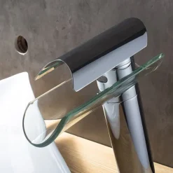 Bathroom Sink Faucet - Waterfall Electroplated Centerset Single Handle One HoleBath Taps