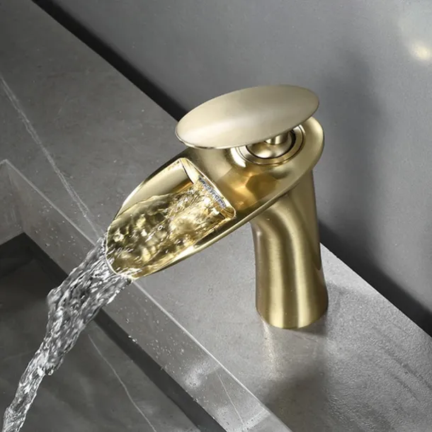 Bathroom Sink Faucet - Waterfall Electroplated / Painted Finishes Centerset Single Handle One HoleBath Taps