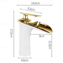 Bathroom Sink Faucet - Waterfall Electroplated / Painted Finishes Centerset Single Handle One HoleBath Taps