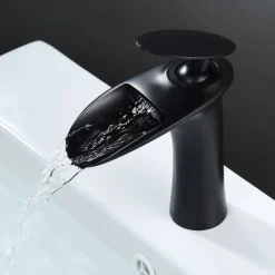 Bathroom Sink Faucet - Waterfall Electroplated / Painted Finishes Centerset Single Handle One HoleBath Taps
