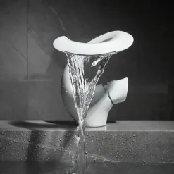 Bathroom Sink Faucet - Waterfall Painted Finishes Mount Outside Single Handle One HoleBath Taps