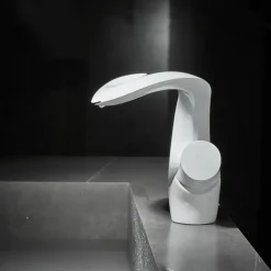 Bathroom Sink Faucet - Waterfall Painted Finishes Mount Outside Single Handle One HoleBath Taps