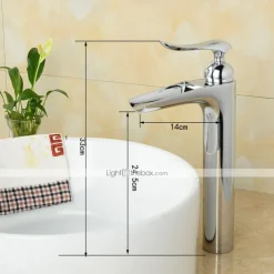 Bathroom Sink Faucet - Waterfall Chrome Centerset Single Handle One HoleBath Taps