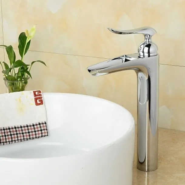 Bathroom Sink Faucet - Waterfall Chrome Centerset Single Handle One HoleBath Taps