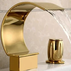 Bathroom Sink Faucet - Widespread Painted Finishes Vessel Two Handles One HoleBath Taps Modern Single Hole Bathroom Faucet, Single Handle Bathroom Faucet Chrome, Bathroom Sink Faucet, Drain Assembly