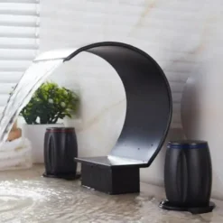 Bathroom Sink Faucet - Widespread Painted Finishes Vessel Two Handles One HoleBath Taps Modern Single Hole Bathroom Faucet, Single Handle Bathroom Faucet Chrome, Bathroom Sink Faucet, Drain Assembly