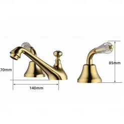 Bathroom Sink Faucet - Widespread Electroplated Widespread Two Handles Three HolesBath Taps