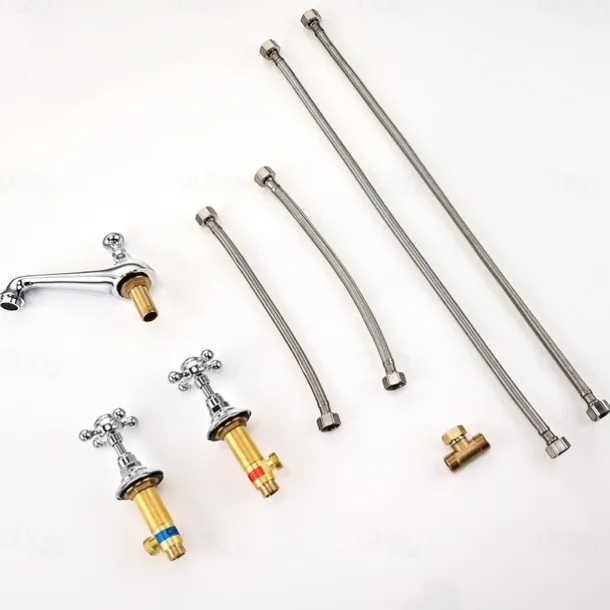 Bathroom Sink Faucet - Widespread Electroplated Widespread Two Handles Three HolesBath Taps