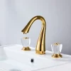 Bathroom Sink Faucet - Widespread Electroplated Centerset Two Handles Three HolesBath Taps
