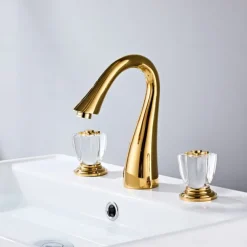 Bathroom Sink Faucet - Widespread Electroplated Centerset Two Handles Three HolesBath Taps